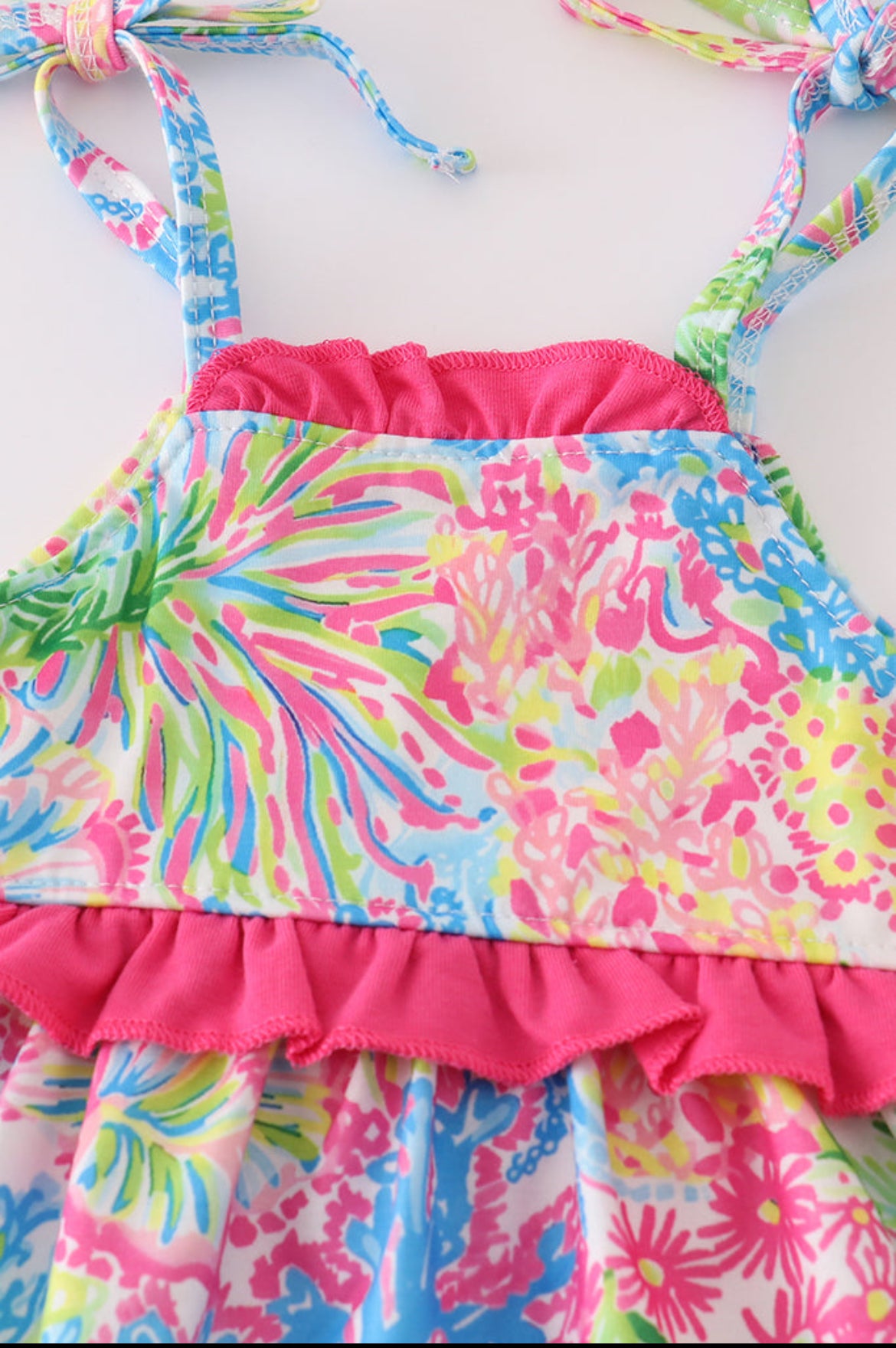 Girl’s Pink Tropical Floral Bloomer Set