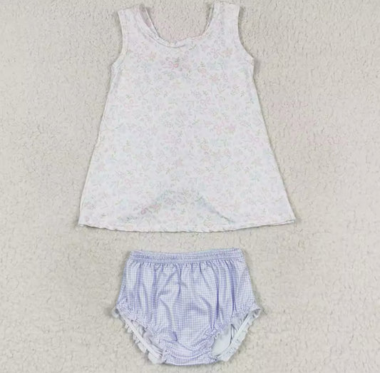 Girl’s “Charming Blues” Dress and Bloomers