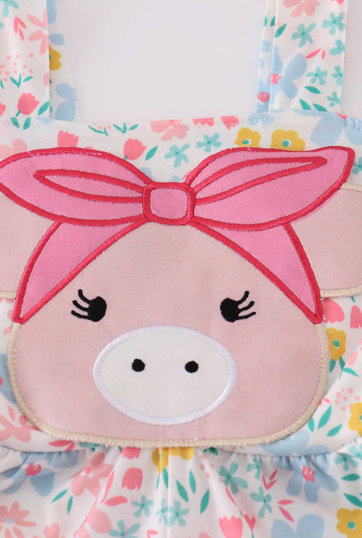 Girl’s “Pink Pig” Appliqué Jumpsuit