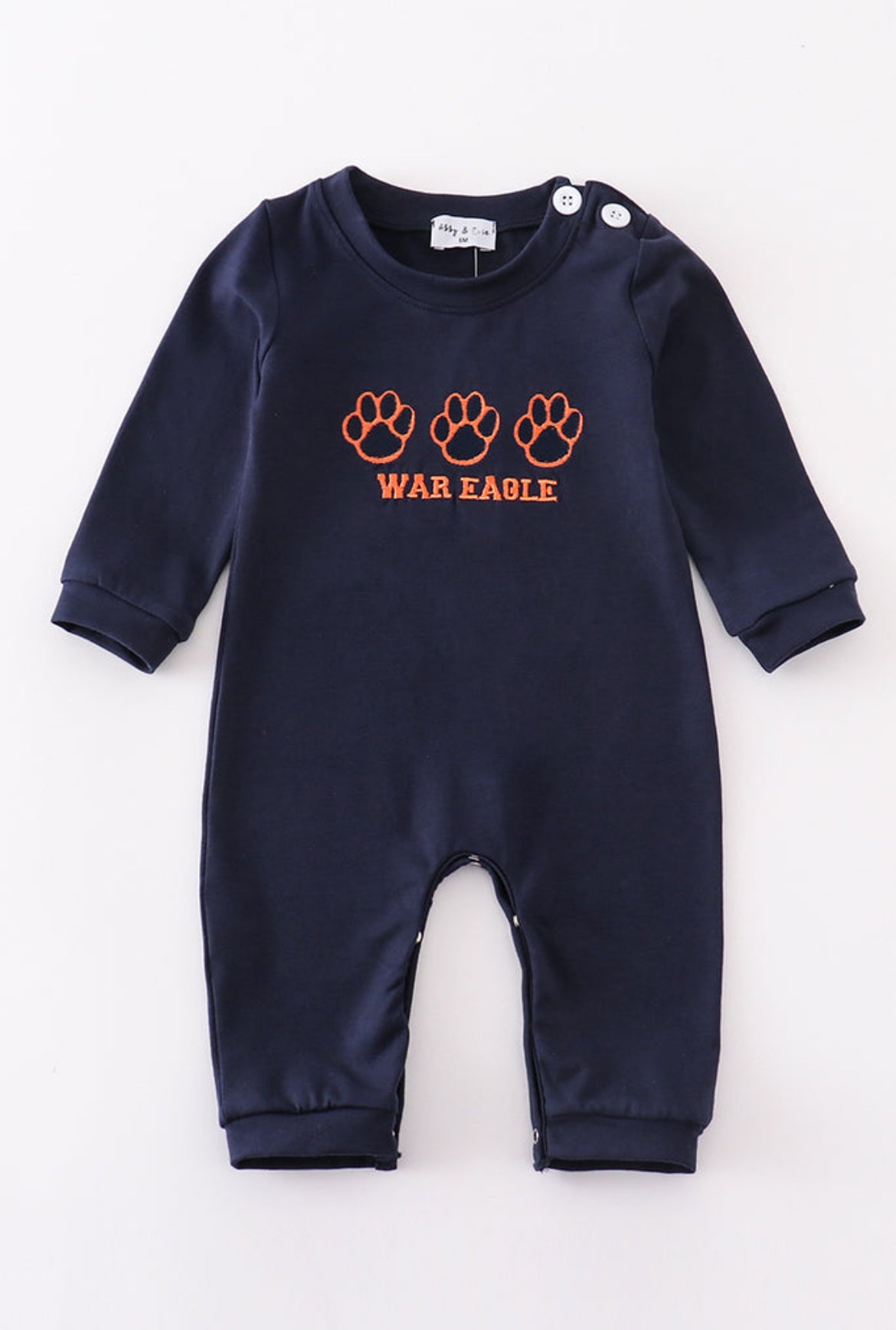 Boy’s Navy “War Eagle” Embroidered Romper