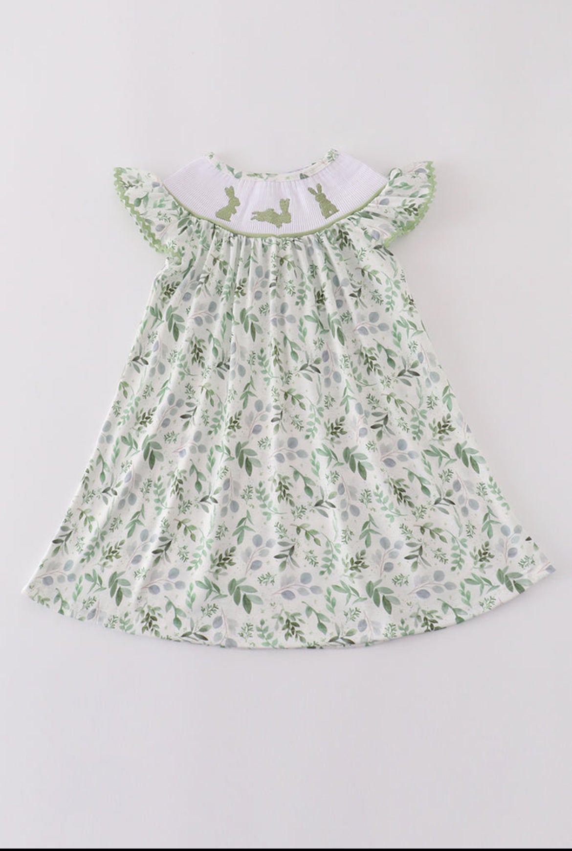 Girl’s Sage Leaf Bunny Dress