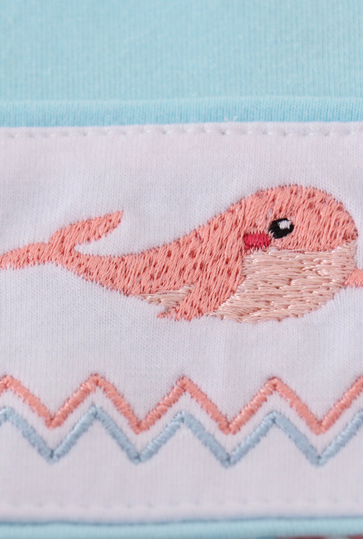 Girl’s Blue Whale Embroidered Bubble