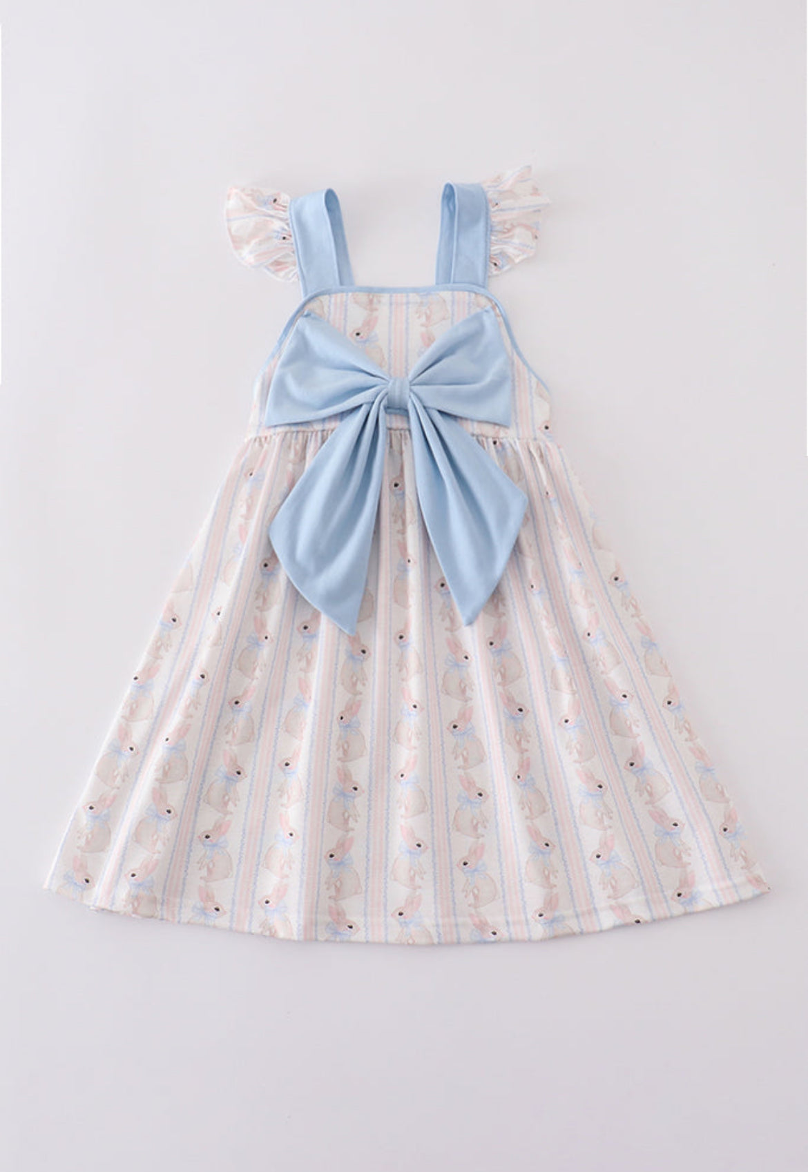 Blue Bow Bunny Girl’s Dress