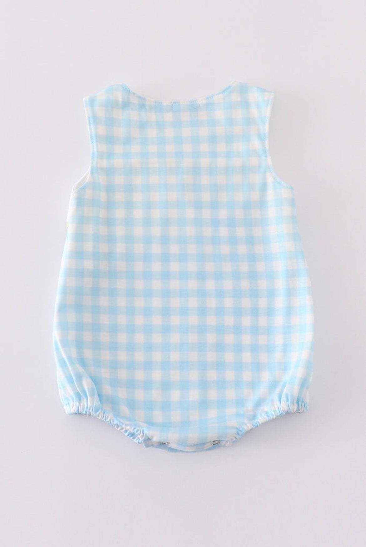 Boy’s Blue Ice Cream Embroidered Gingham Romper