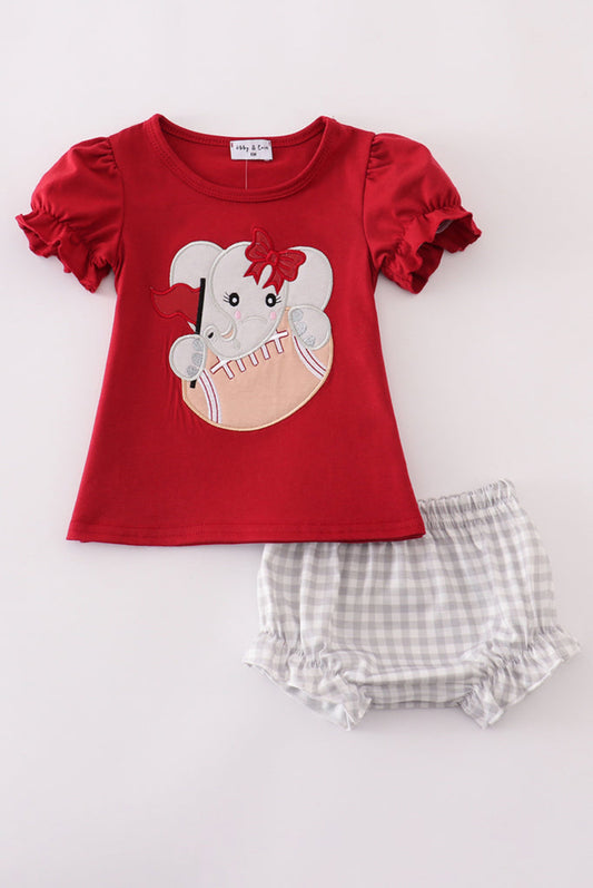 Alabama Elephant Football Appliqué Bloomer Set