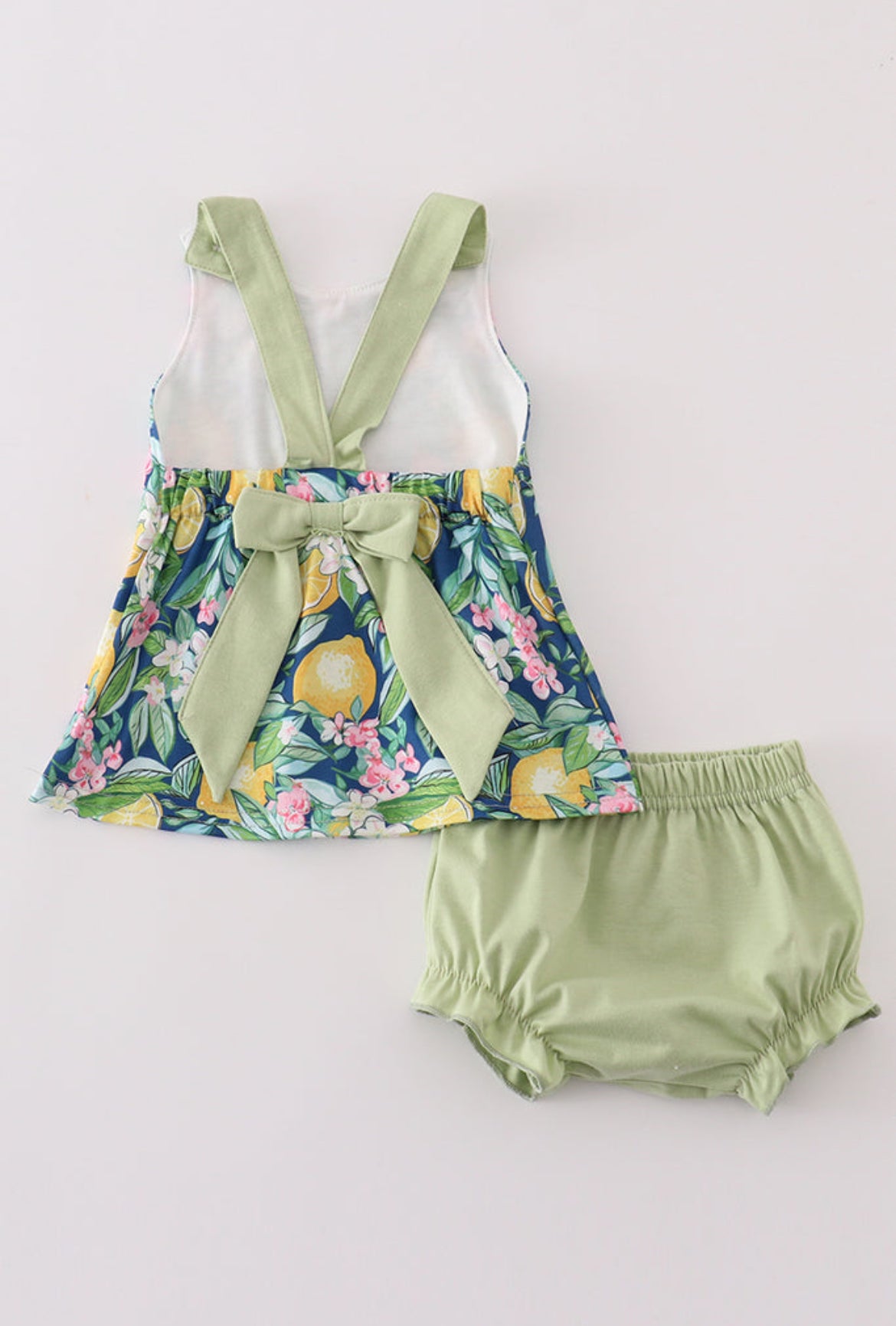 Girl’s Green Lemon Bloomer Set