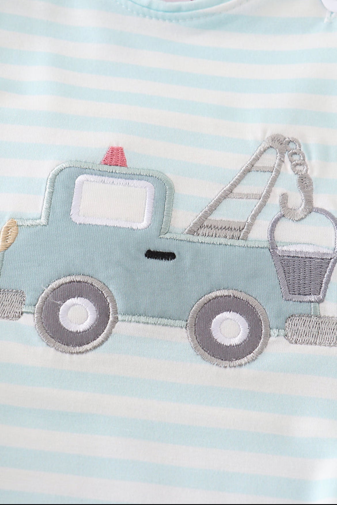 Boy’s “Crane Truck” Appliqué Bubble