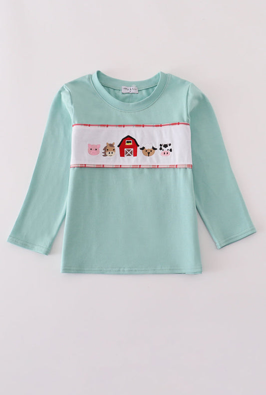 Green Farm Embroidery Boy’s Top