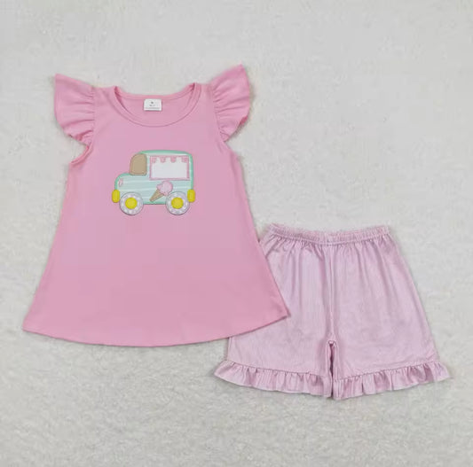 Girl’s “Summer Fun for Ice Cream” Shorts Set