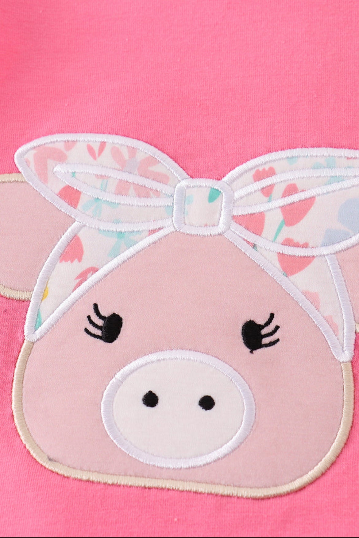 Girl’s “Pink Pig” Appliqué Bloomer Set