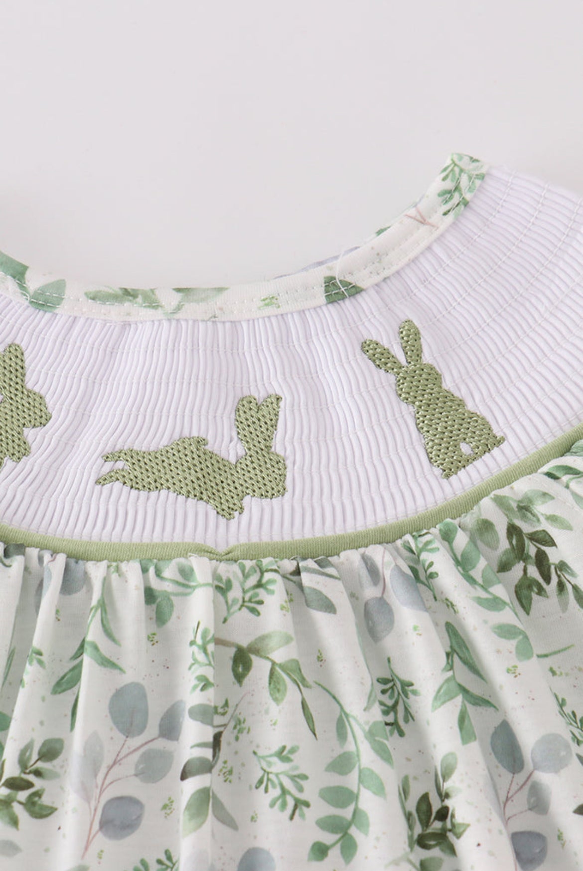 Girl’s Sage Leaf Bunny Dress