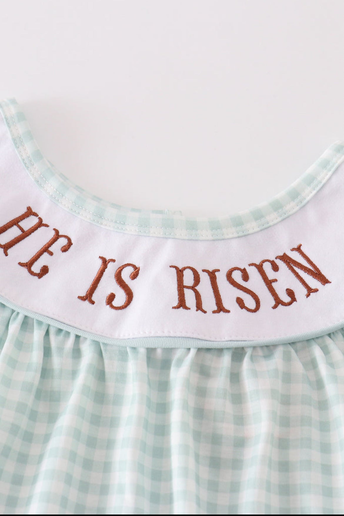 Girl’s “He is Risen” Embroidered Short Set