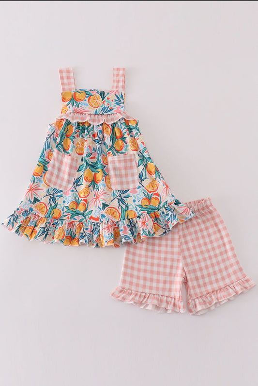 Girl’s Citrus Bloom Shorts Set