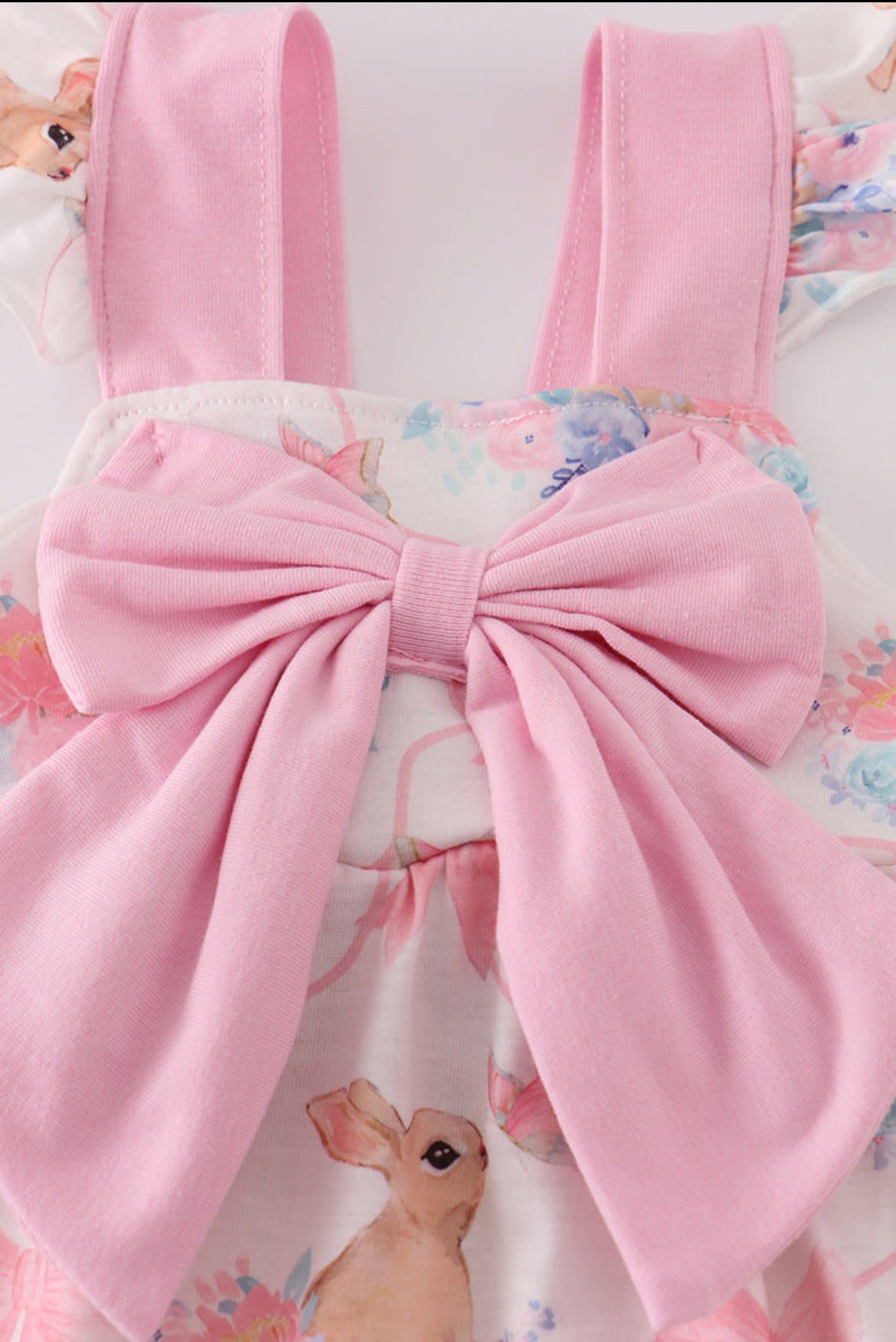 Girl’s Pink Easter Bunny Bow Bubble