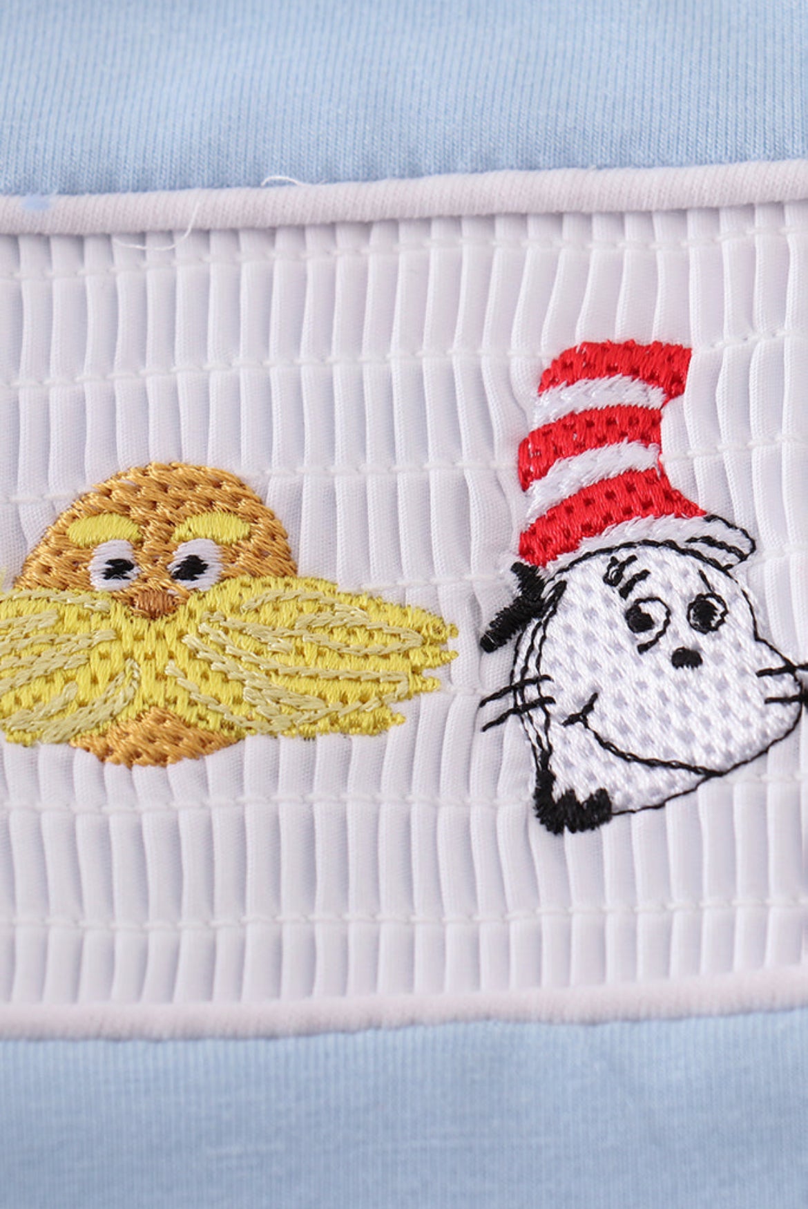 Blue Dr. Seuss Embroidery Smocked Boy’s Top
