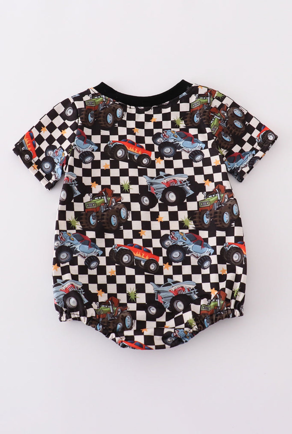 Boy’s Black Car Checkered Bubble