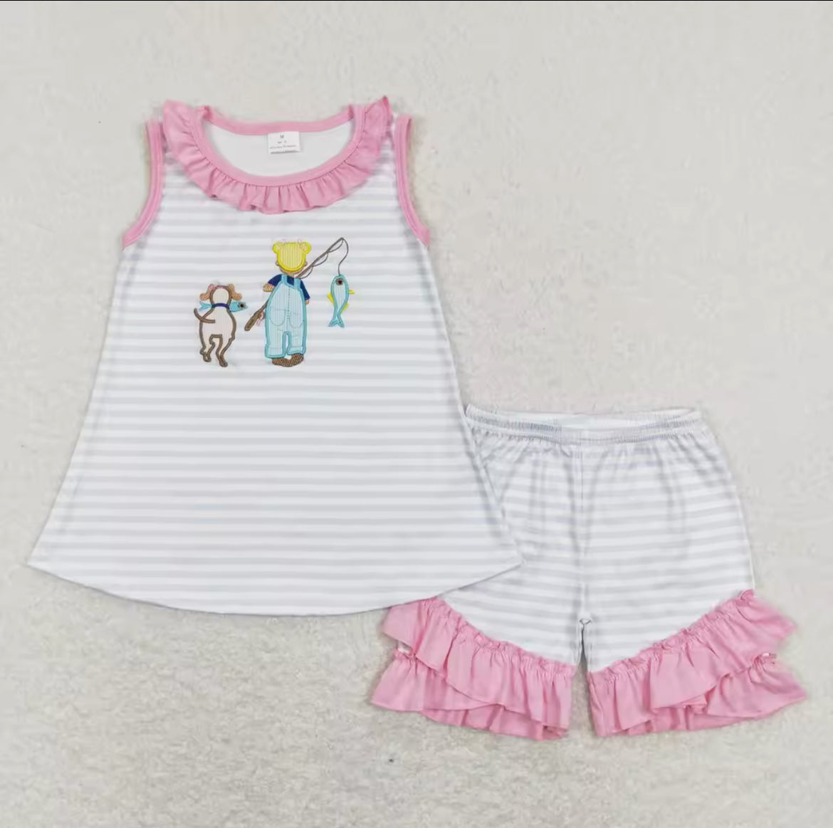 Girl’s “Let’s Go Fish” Shorts Set