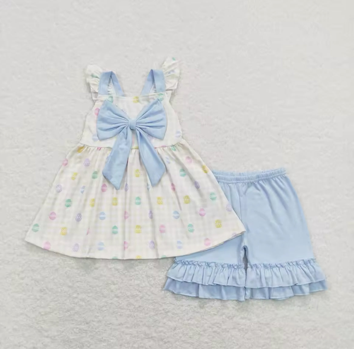 Girl’s Spring Egg Delight Shorts Set