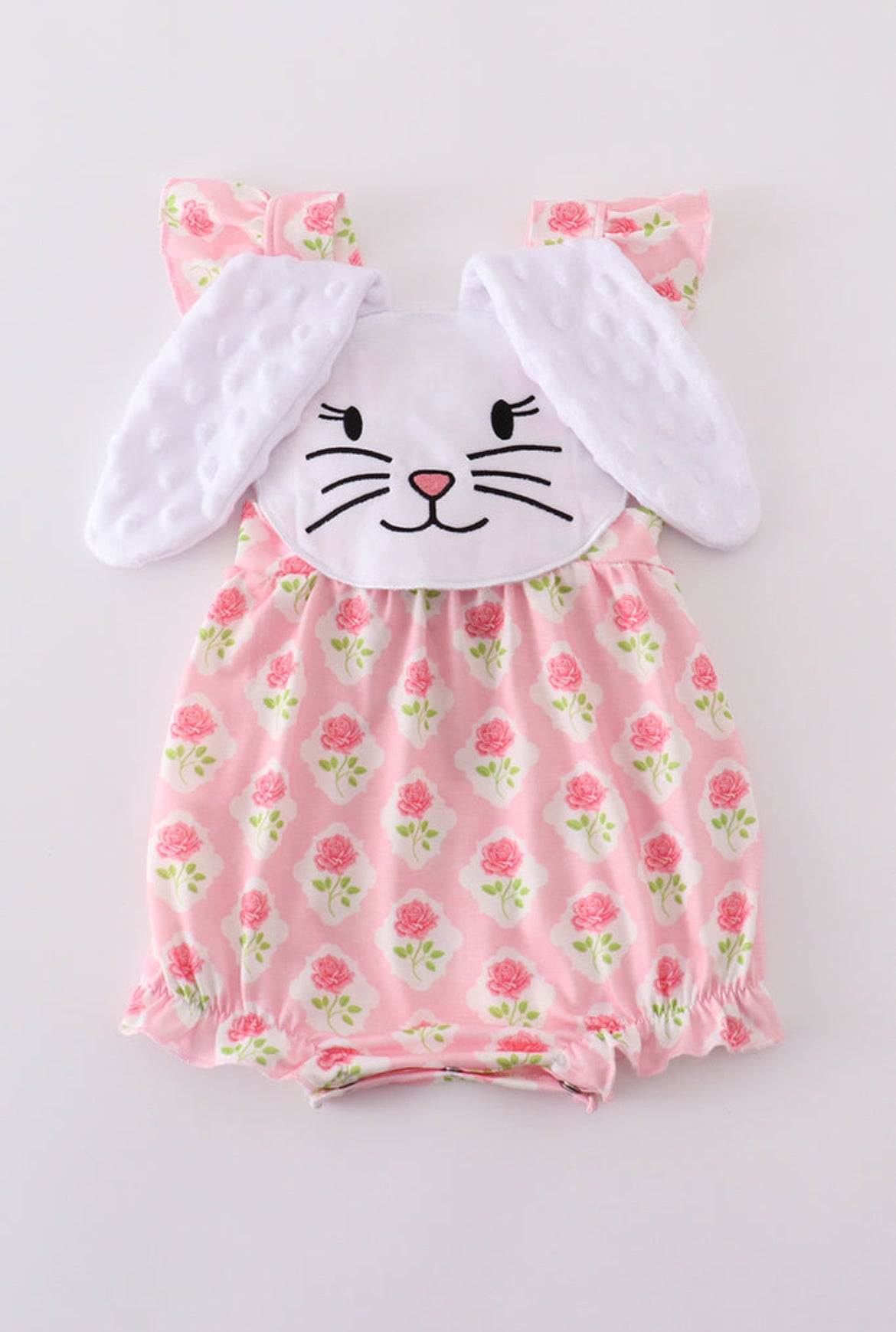 Pink Floral Bunny Appliqué Bubble