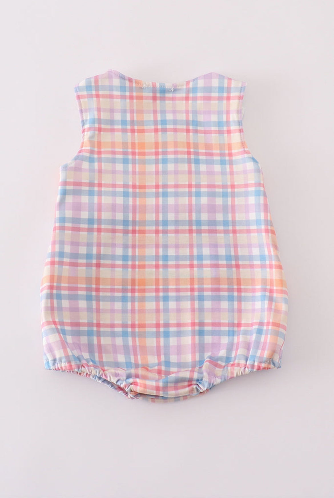 Blue Plaid Fish Embroidery Boy’s Bubble