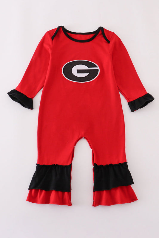 Georgia Glitter Ruffle Girl’s Romper