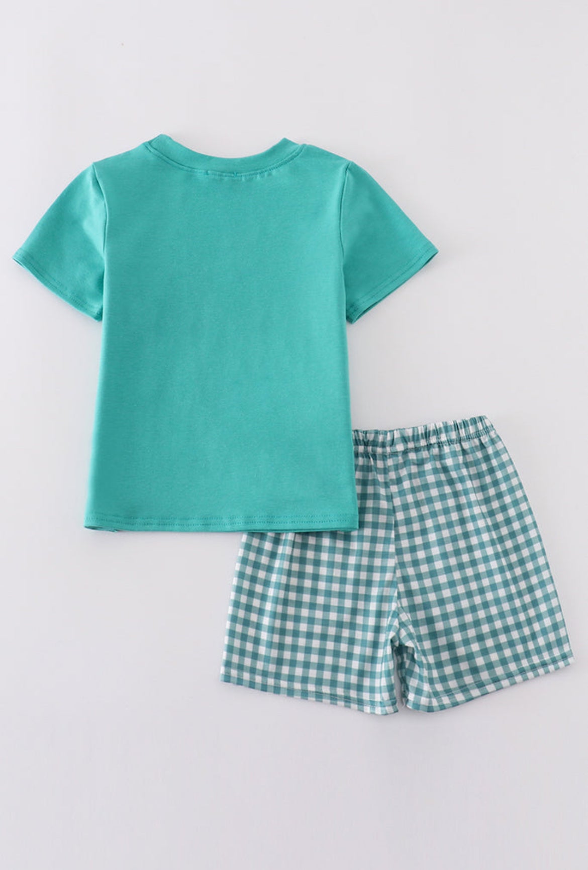 Boy’s Green Fish Embroidered Short Set