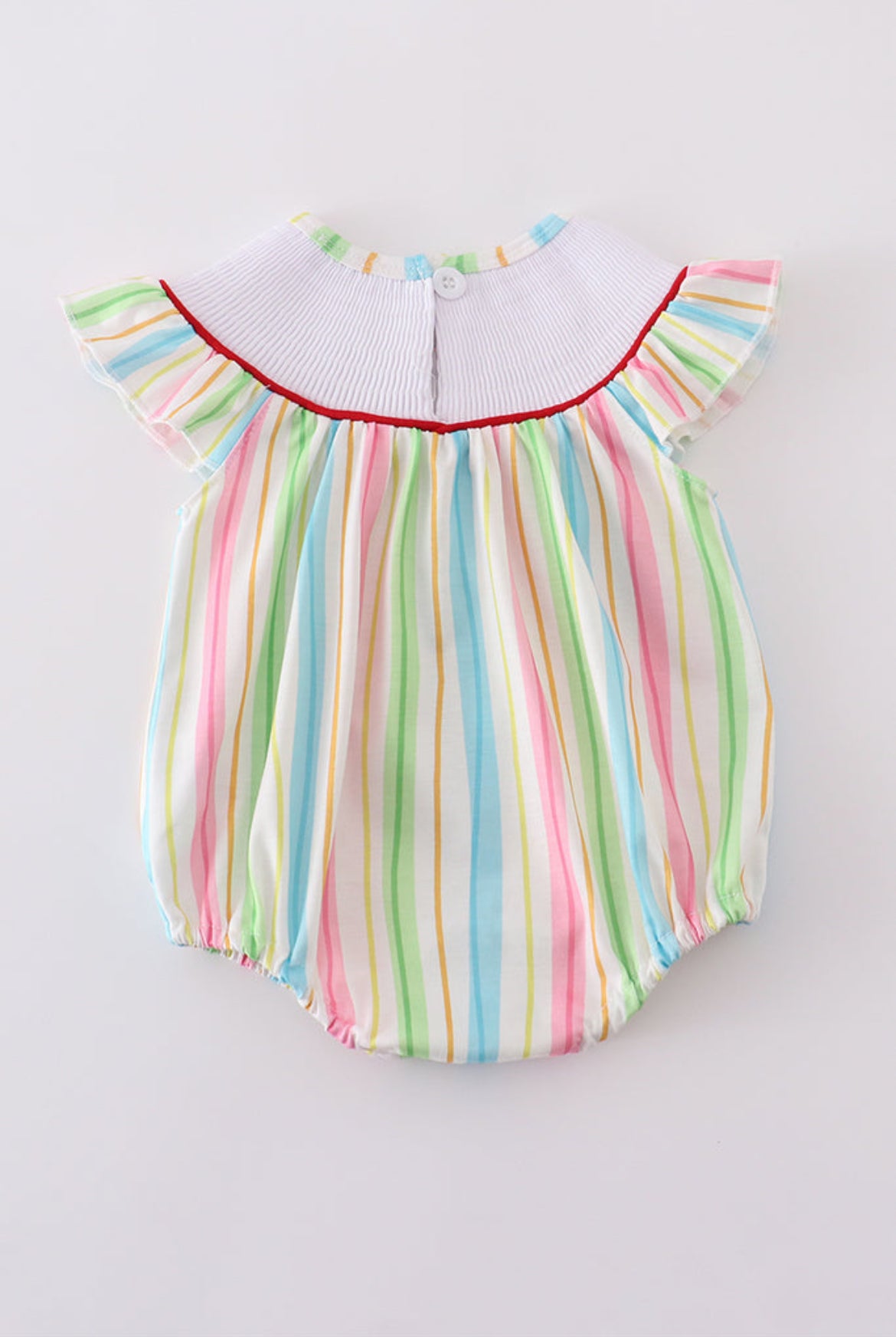 Stripe Dr. Seuss Embroidery Smocked Girl’s Bubble