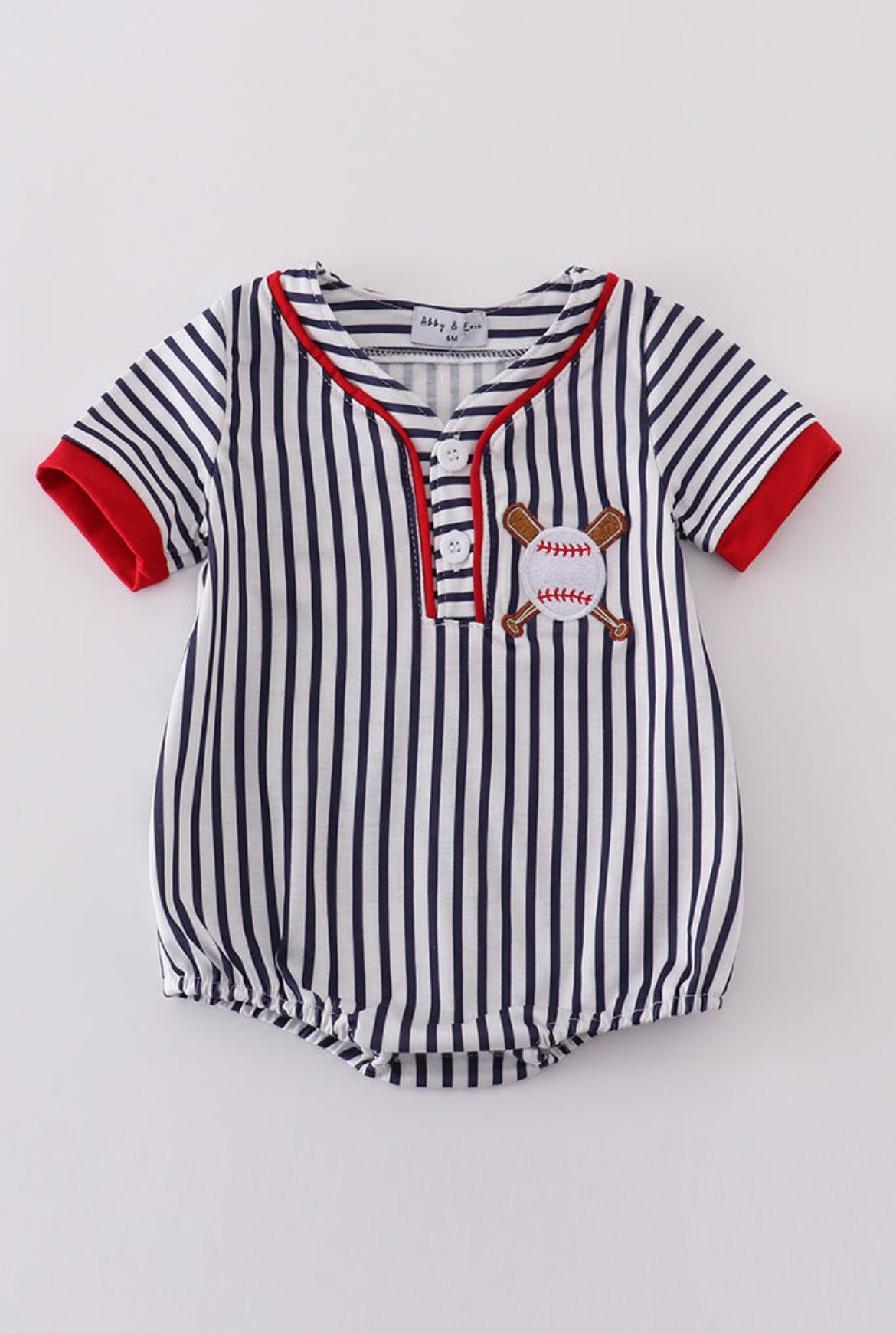 Boy’s Striped Baseball Embroidered Bubble