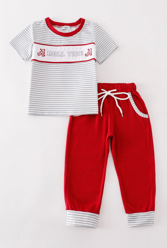 Boy’s “Roll Tide” Embroidered Pant Set