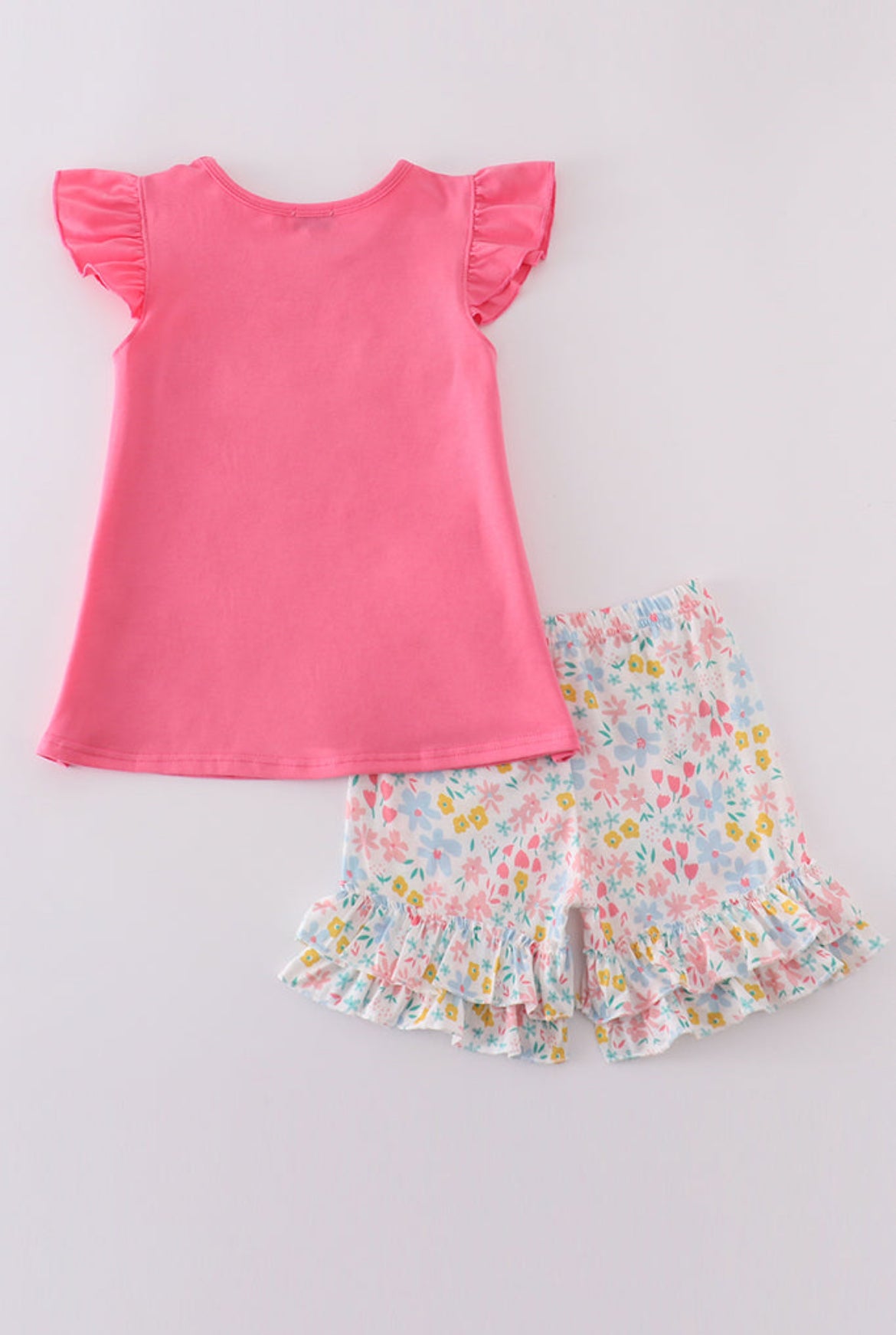 Girl’s “Pink Pig” Appliqué Shorts Set