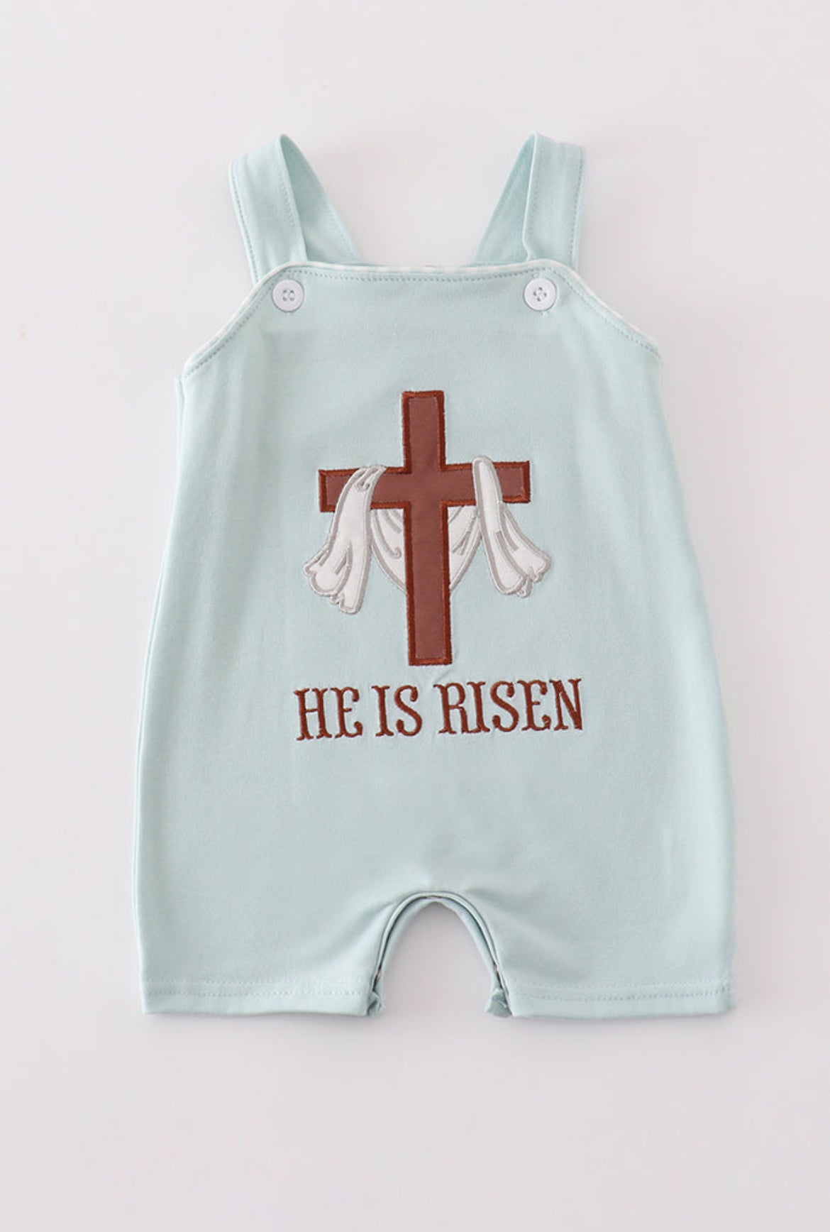 Boy’s “He is Risen” Embroidered Romper