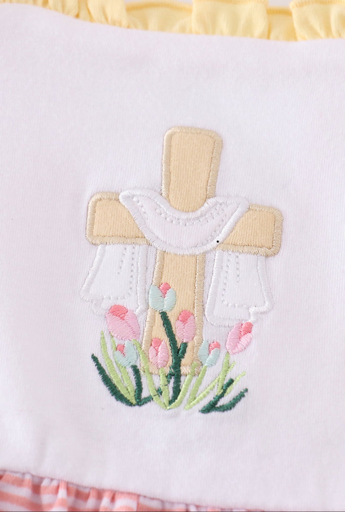 Girl’s Premium Pink Cross Embroidered Dress