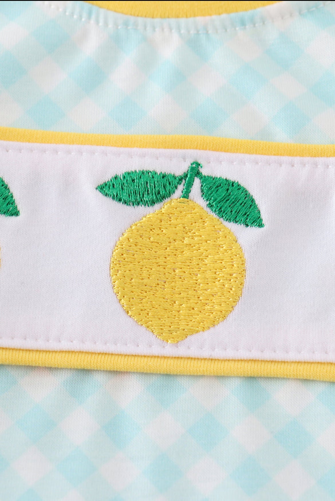 Boy’s Mint Lemon Embroidered Bubble