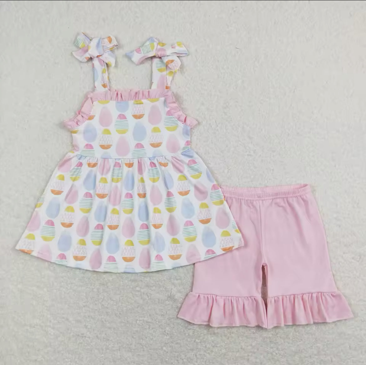 Girl’s Easter Egg Shorts Set