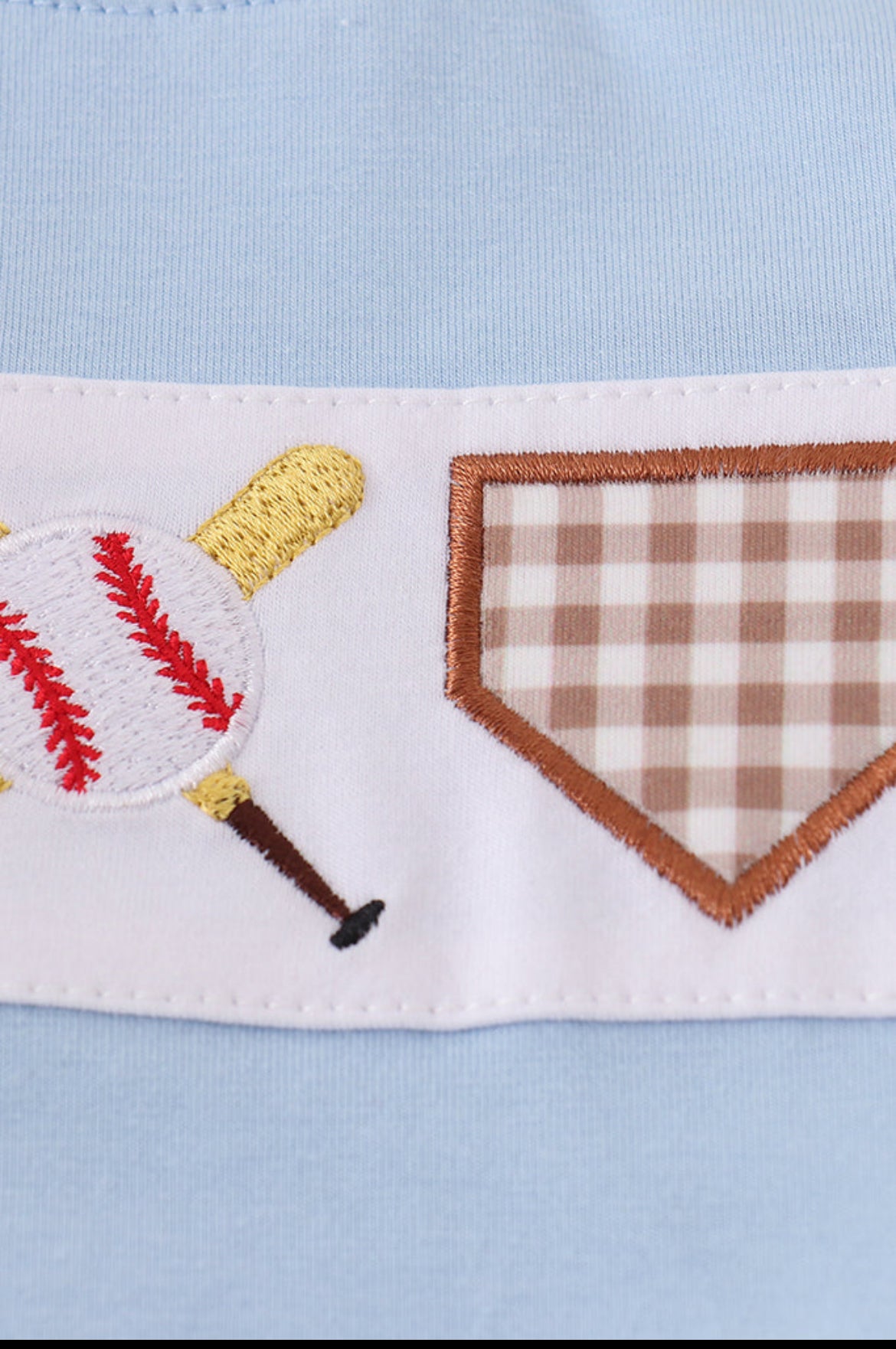 Boy’s Blue Baseball Appliqué Short Set