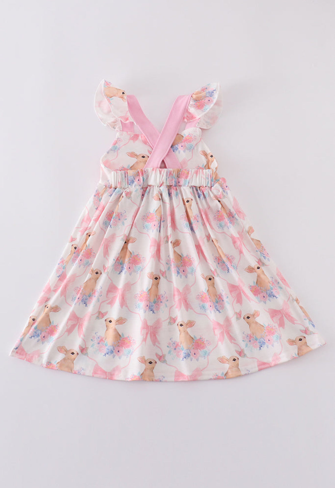 Girl’s Pink Easter Bunny Bow Dress