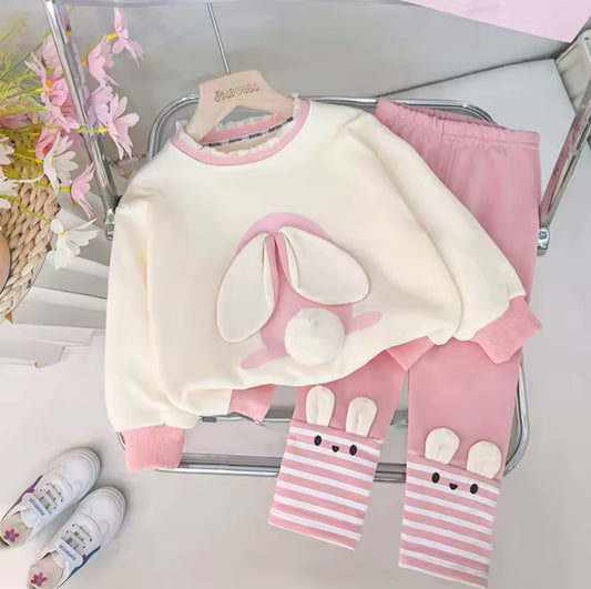 Girl’s Bunny Sweatshirt & Leggings Set