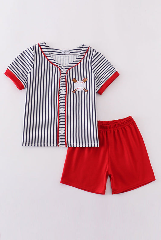 Boy’s Striped Baseball Short Set