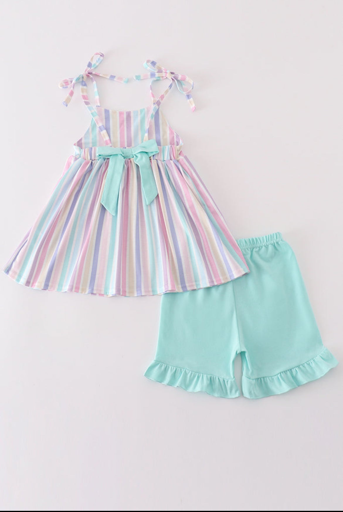 Girl’s Multicolored Stripes Short Set