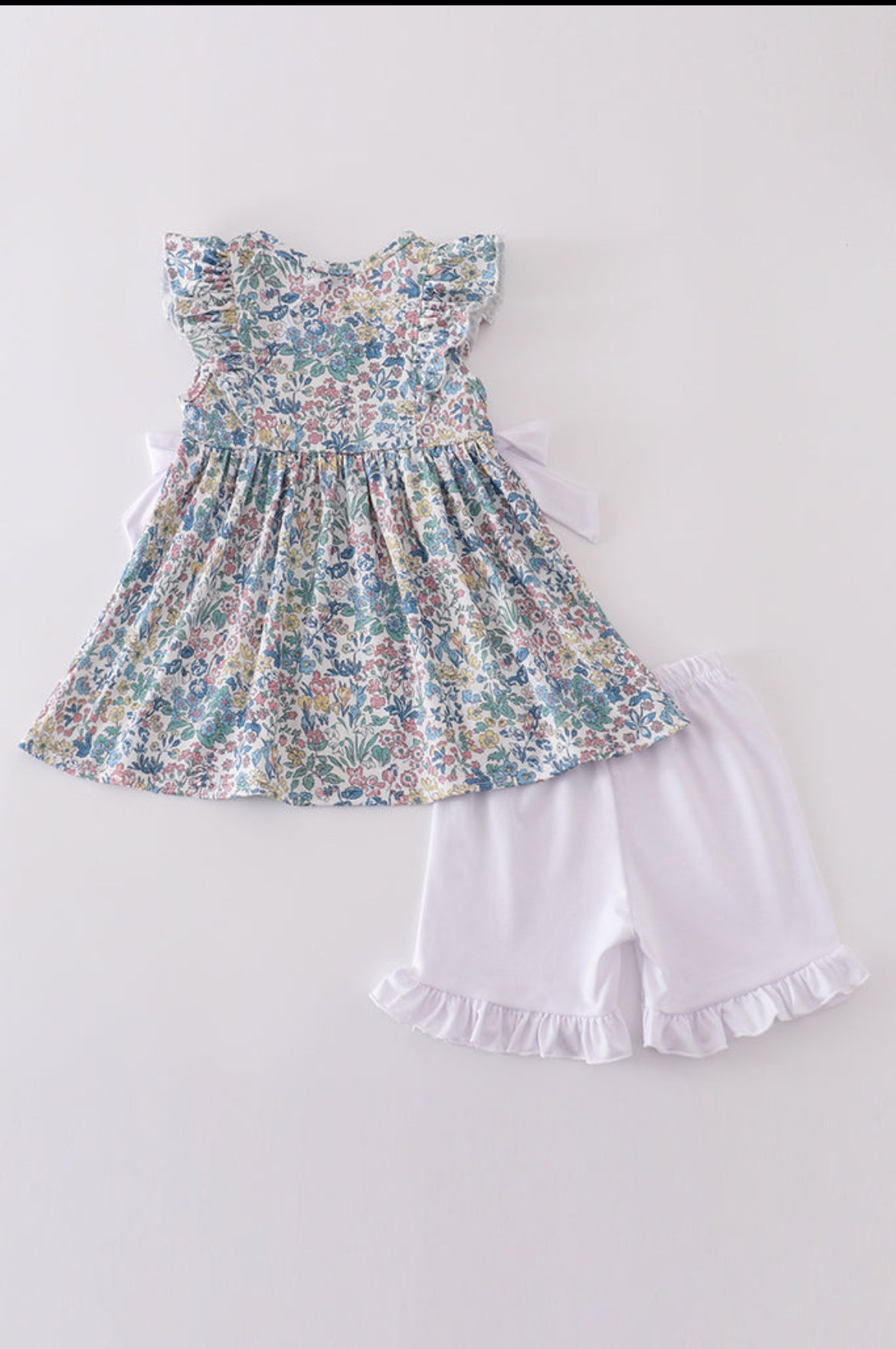 Girl’s Vintage Meadow Bow Short Set