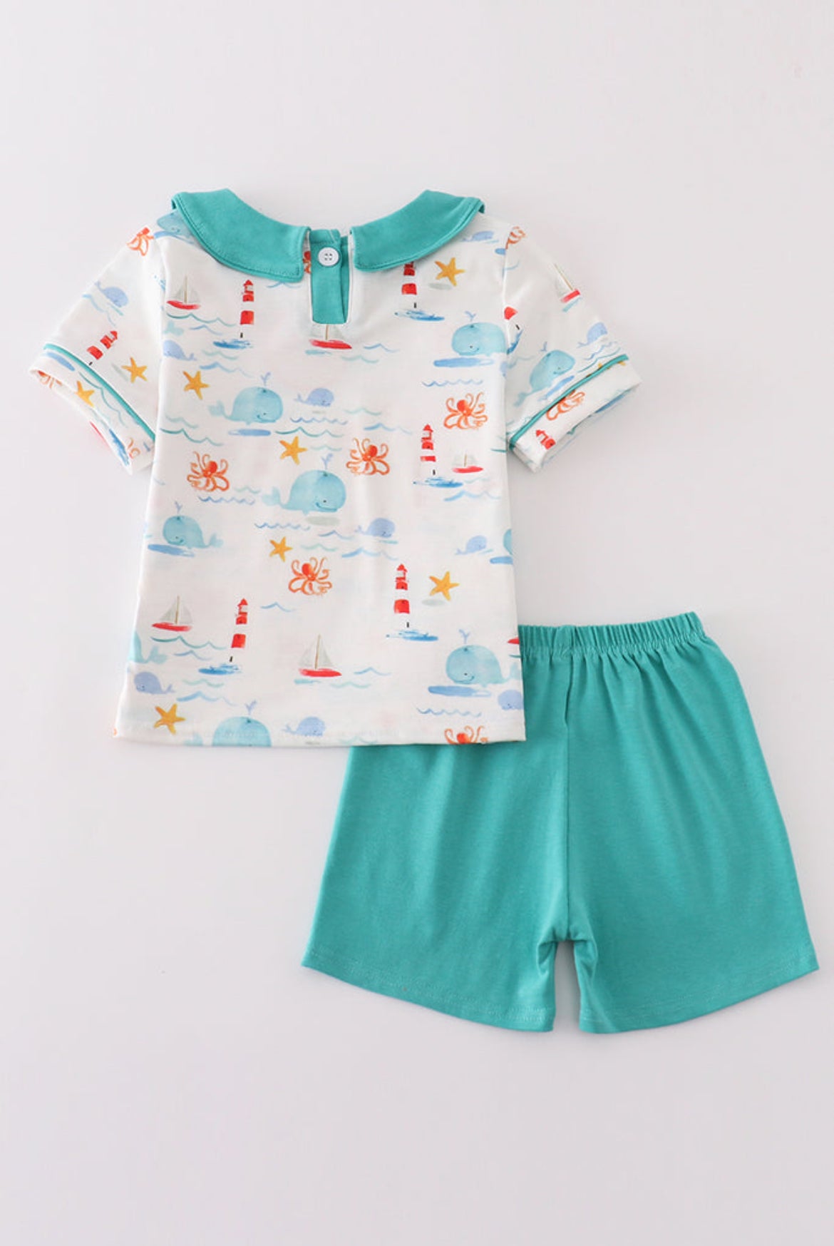 Boy’s Whale and Lighthouse Short Set