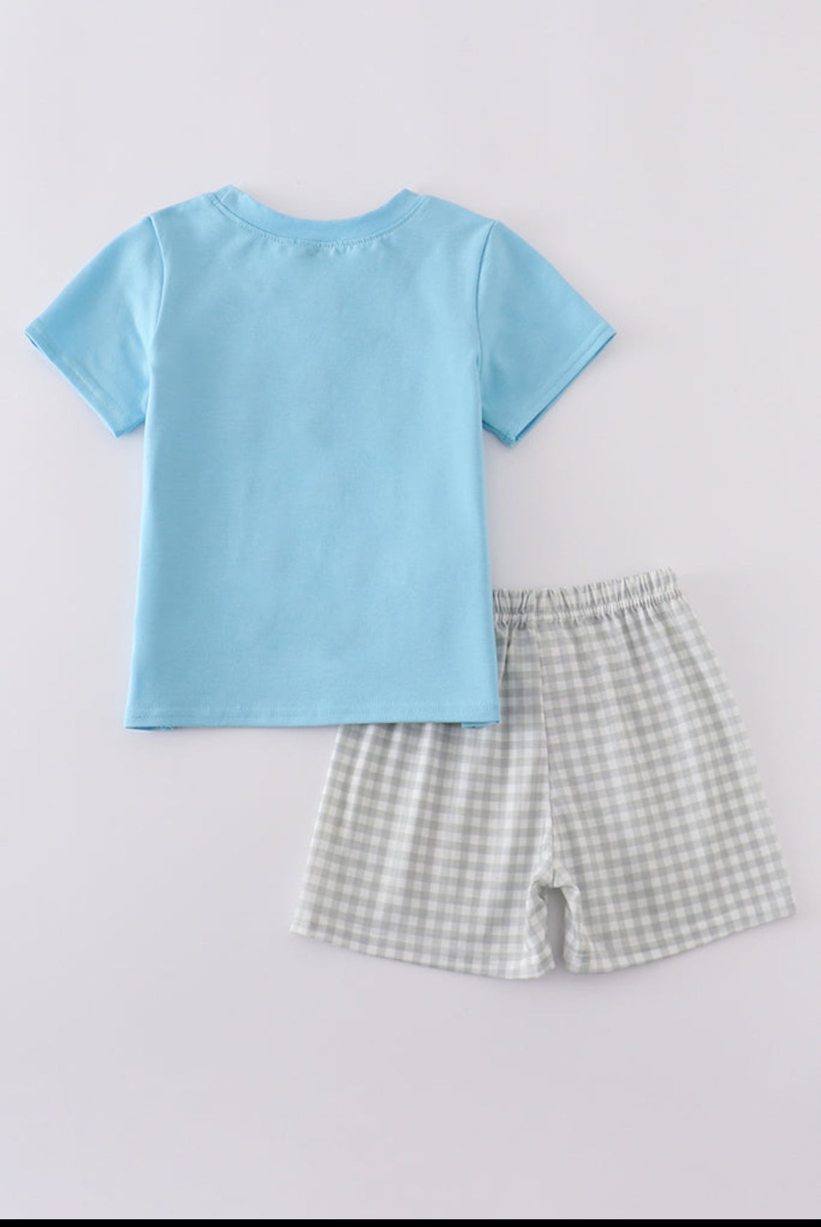 Blue Farm Chicken Embroidery Boy’s Short Set