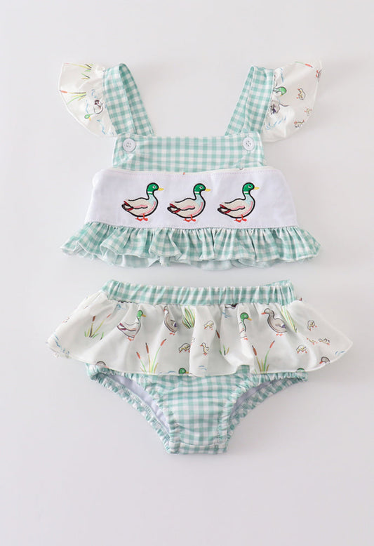 Sage Duck 2pc Girl Swimsuit