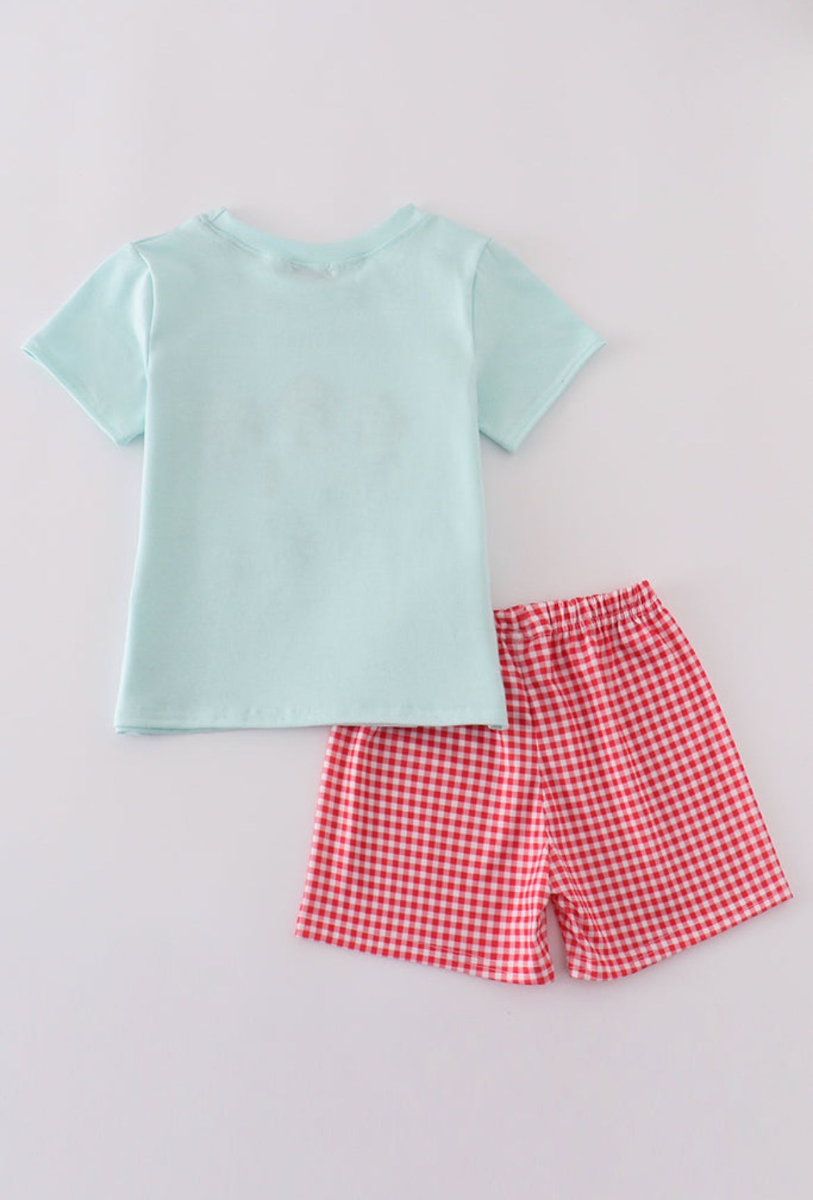 Boy’s Blue Farm Embroidery Shorts Set