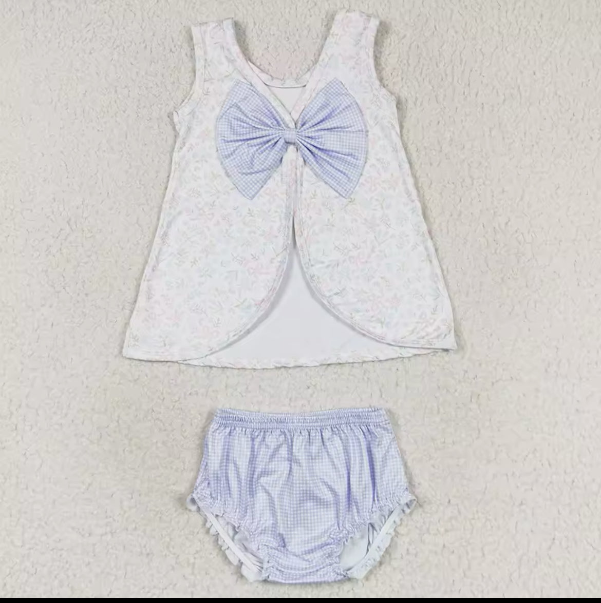 Girl’s “Charming Blues” Dress and Bloomers