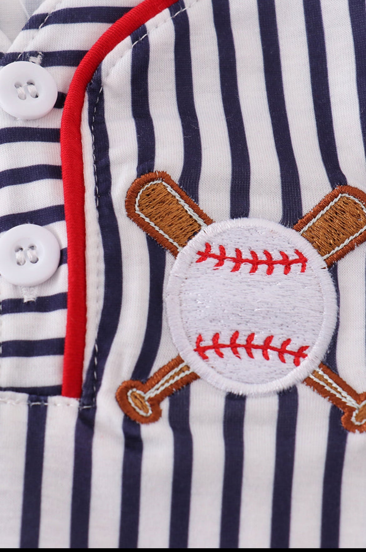 Boy’s Striped Baseball Embroidered Bubble