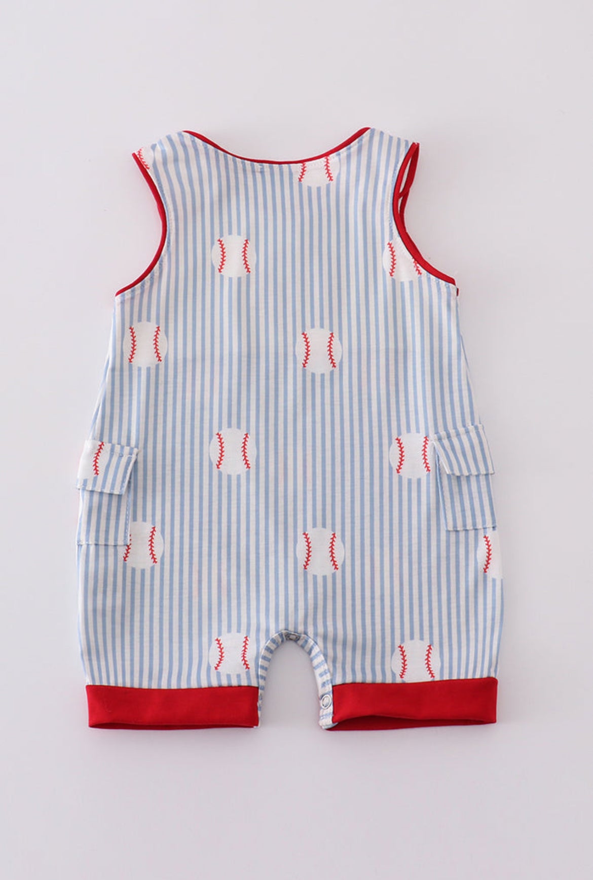 Boy’s Blue Striped Baseball Romper