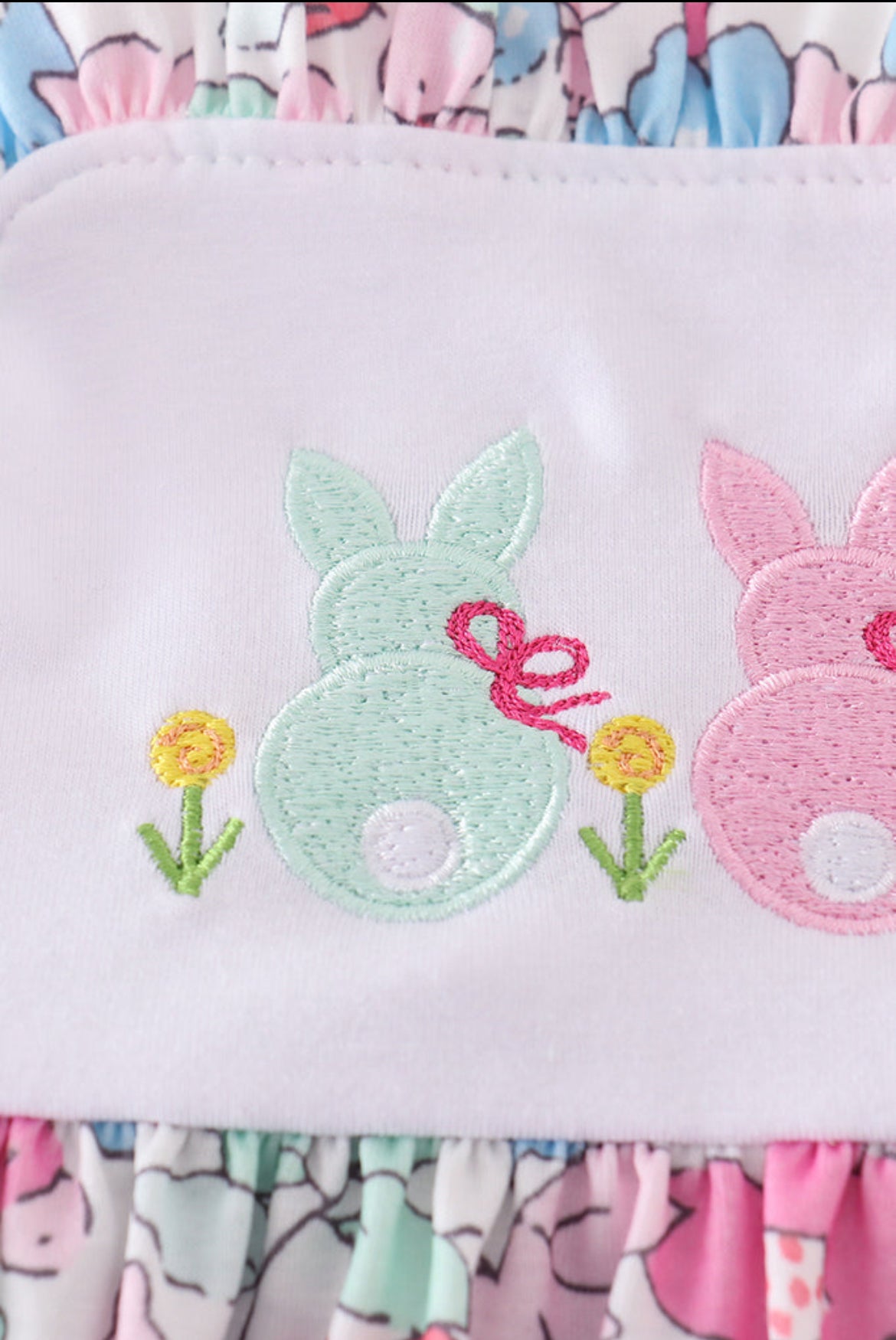 Girl’s Floral Bunny Embroidered Dress