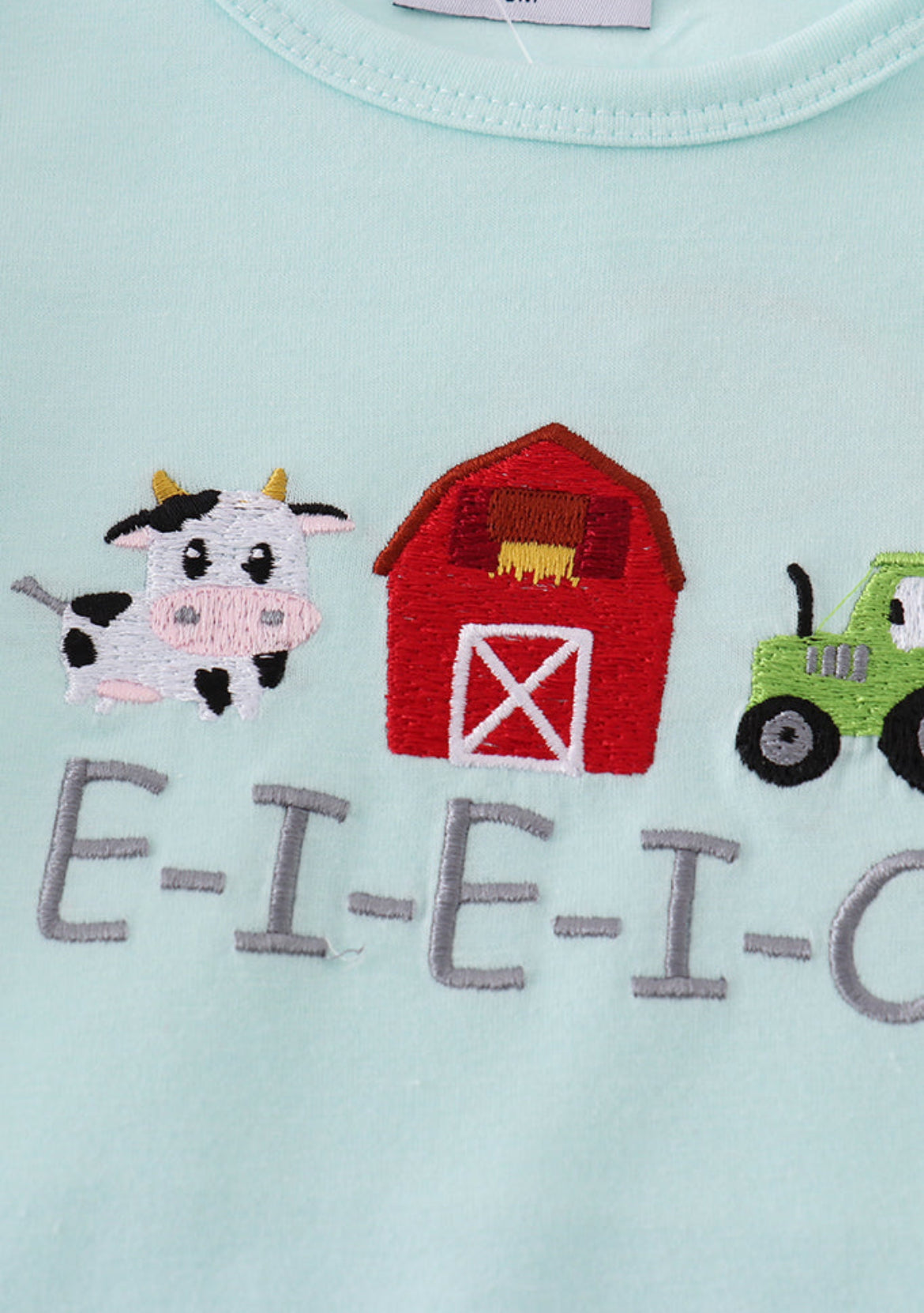 Girl’s Blue Farm Embroidery Bubble