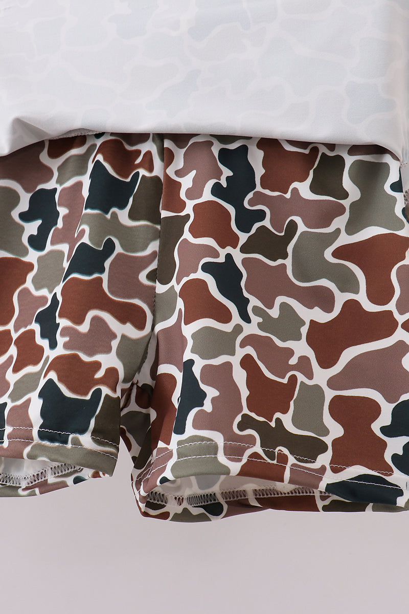 Camouflage girl active skort set